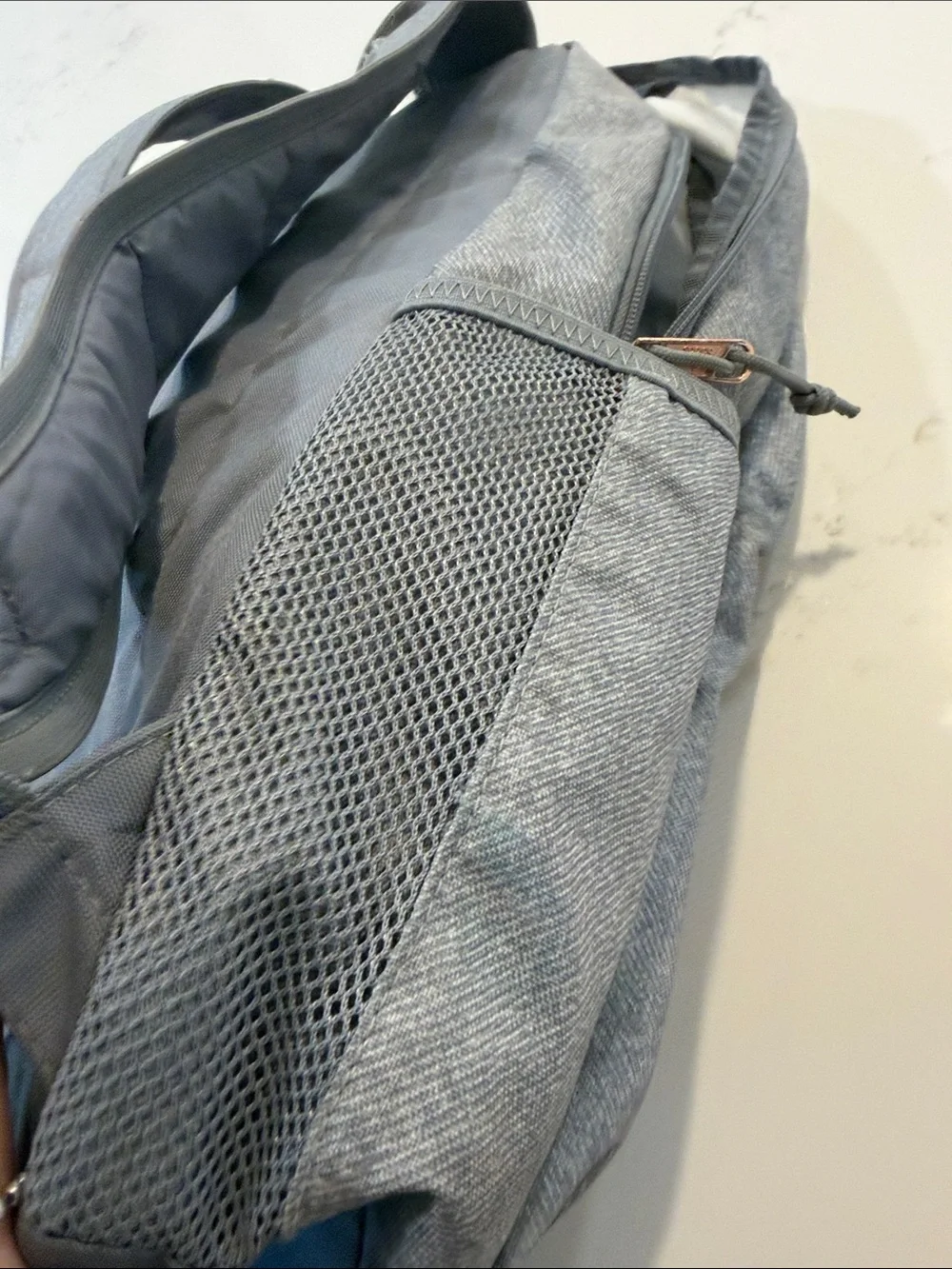 adidas Gray Backpack with Tan Logo Accents